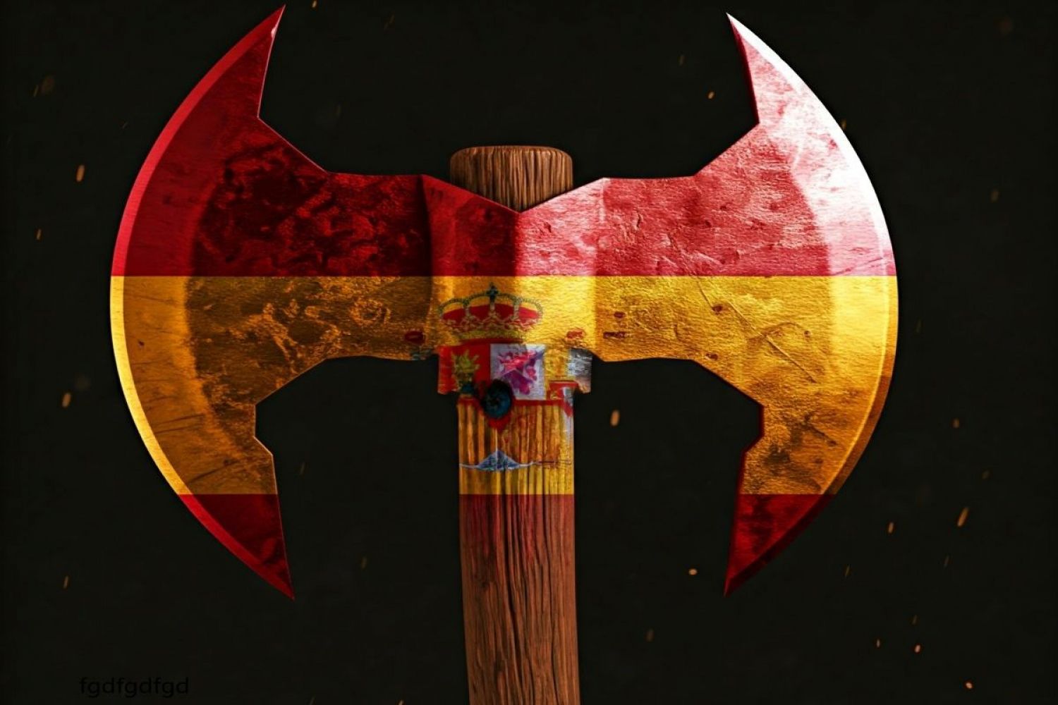 Hacha con la bandera España serigrafiada