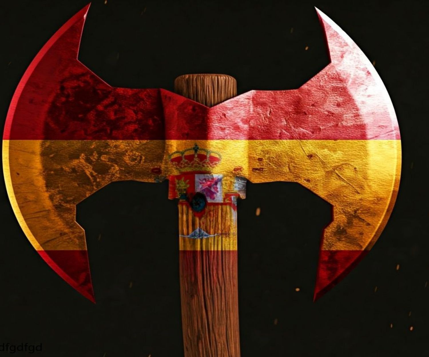Hacha con la bandera España serigrafiada